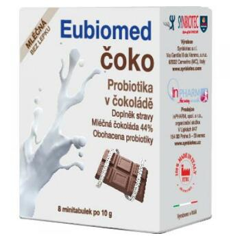 EUBIOMED Mléčná čokoláda s probiotiky 8x10 g 
