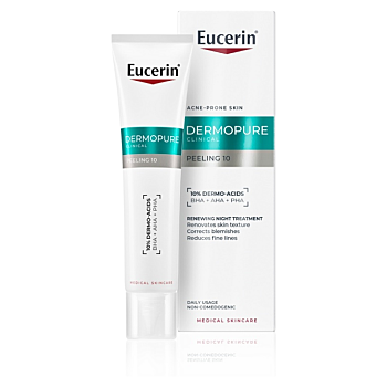 EUCERIN DermoPure CLINICAL 10% peeling, 40ml (Dermokosmetika čištění pleti) - Regenerační, Zklidňující, Čistící