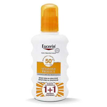 EUCERIN Sun Sensitive Protect Transparentní sprej na opalování SPF 30 200 ml+ Dětský sprej na opalování SPF 50+ 200 ml FAMILY PACK 1+1