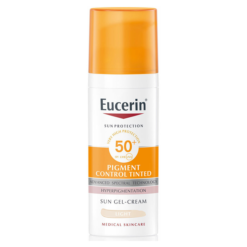 E-shop EUCERIN Sun Pigment Control Tinted Emulze na opalování na obličej SPF50+ světlá 50 ml