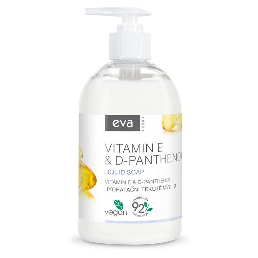 E-shop EVA NATURA Hydratační tekuté mýdlo vitamínem E & D-Panthenol 500 ml