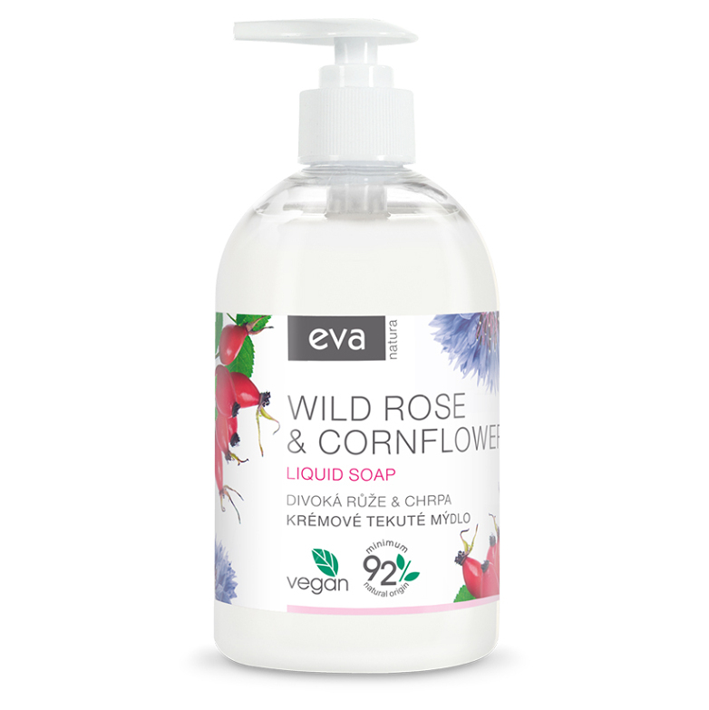 E-shop EVA NATURA Krémové tekuté mýdlo Divoká růže & Chrpa 500 ml