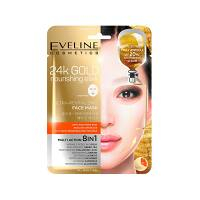 EVELINE 24k Gold Ultra oživující vyživující pleťová textilní maska s 24k zlatem 20 ml
