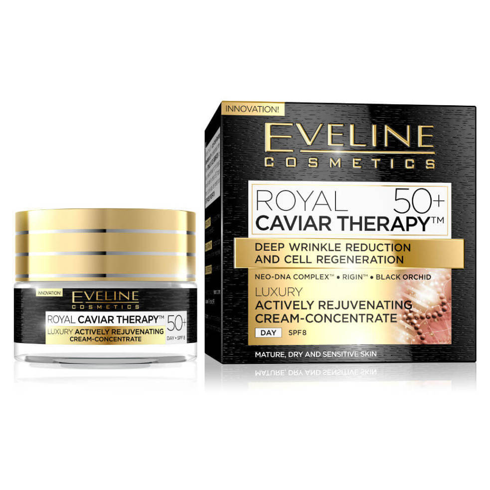 Levně EVELINE COSMETICS Royal Caviar Actively rejuvenating day cream-concentrate 50+ 50 ml