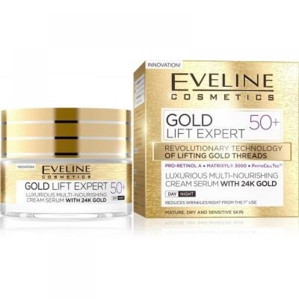 Levně EVELINE Gold Lift Expert denní a noční krém 50+ 50 ml