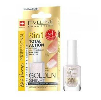 EVELINE Nail Therapy Kondicionér na nehty se zlatými třpytkami 12 ml