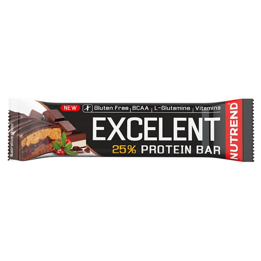 Levně NUTREND Excelent protein bar double čokoláda a nugát s brusinkami 85 g