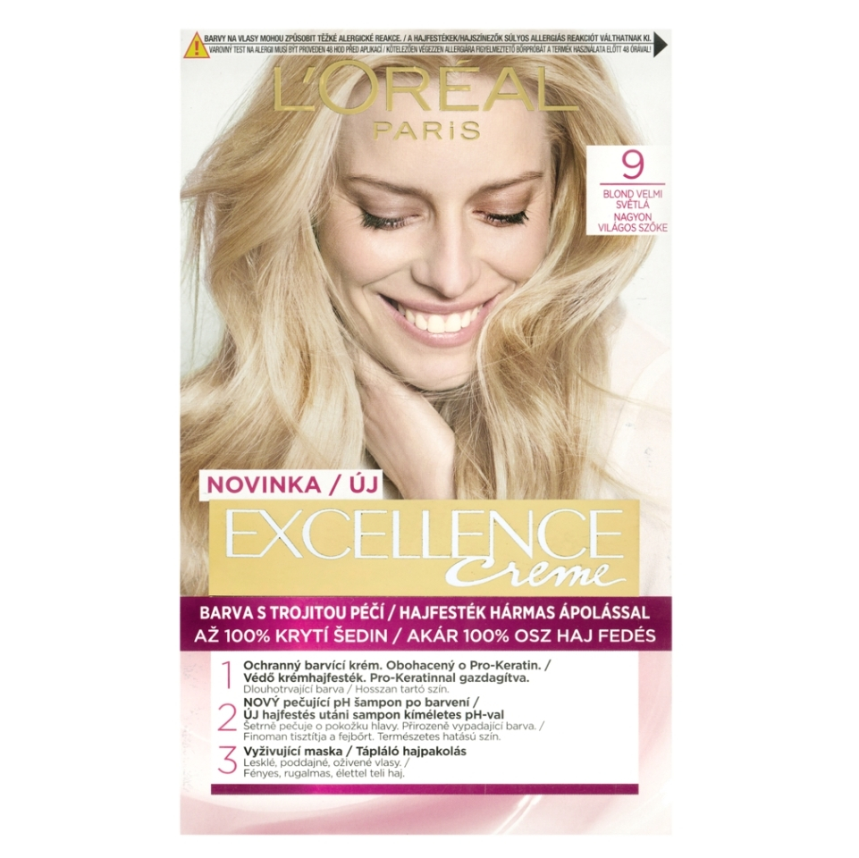 E-shop L'OREAL Excellence Creme Barva na vlasy 9 Blond velmi světlá