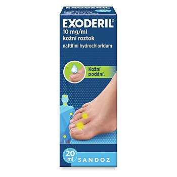 EXODERIL Roztok k zevnímu užití 10mg/ml 20 ml (Přípravky na plísně a mykózy) - Hojivý, Antibakteriální, Jednodruhové