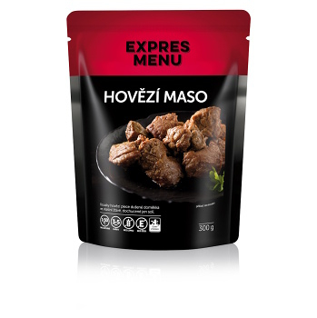 EXPRES MENU Hovězí maso bez lepku 300 g (Bezlepková hotová jídla a polévky) - Slané, Nízkosacharidové (Low Carb)
