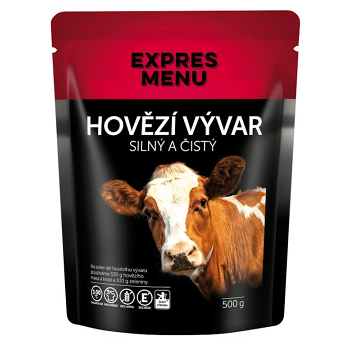 EXPRES MENU Hovězí vývar 500 g (Bezlepková hotová jídla a polévky) - Slané, Nízkosacharidové (Low Carb)