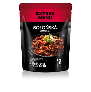 EXPRES MENU KM Boloňská omáčka s fusilli 1 porce, poškozený obal (Bezlepková hotová jídla a polévky) - Slané