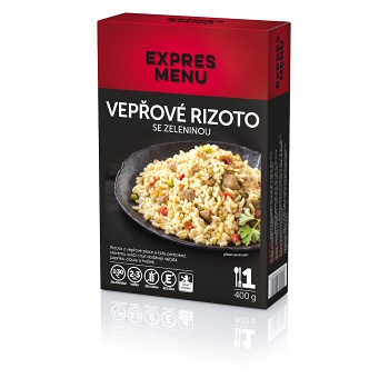 EXPRES MENU Vepřové rizoto se zeleninou 400 g, poškozený obal (Bezlepková hotová jídla a polévky) - Slané