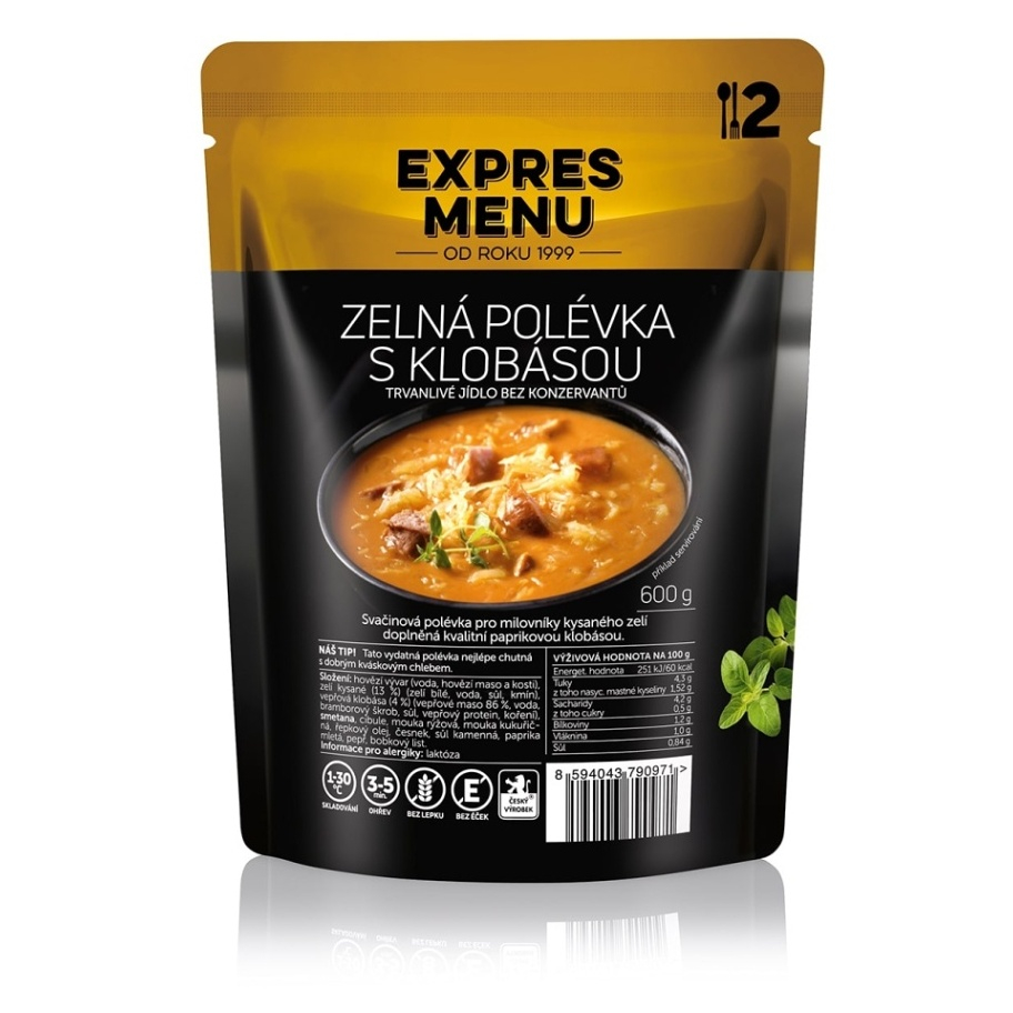 E-shop EXPRES MENU Zelná polévka s klobásou bez lepku 2 porce