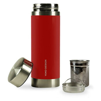 YOKO Design termoska se sítky na louhování čaje červená 350 ml (Sportovní lahve na různé aktivity)