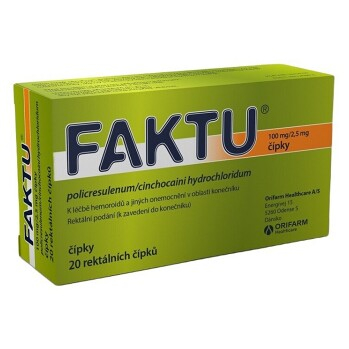 FAKTU 100mg/2.5mg čípky 20 kusů (Hemoroidy)