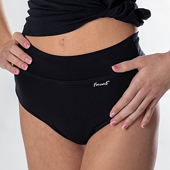 FAVAB Micromodalové menstruační a inkontinenční kalhotky LINA černé, Velikost: M (Pratelné inkontinenční prádlo)
