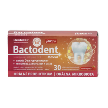 FAVEA Bactodent jahoda 30 tablet (Vitamín D) - Vícesložkové