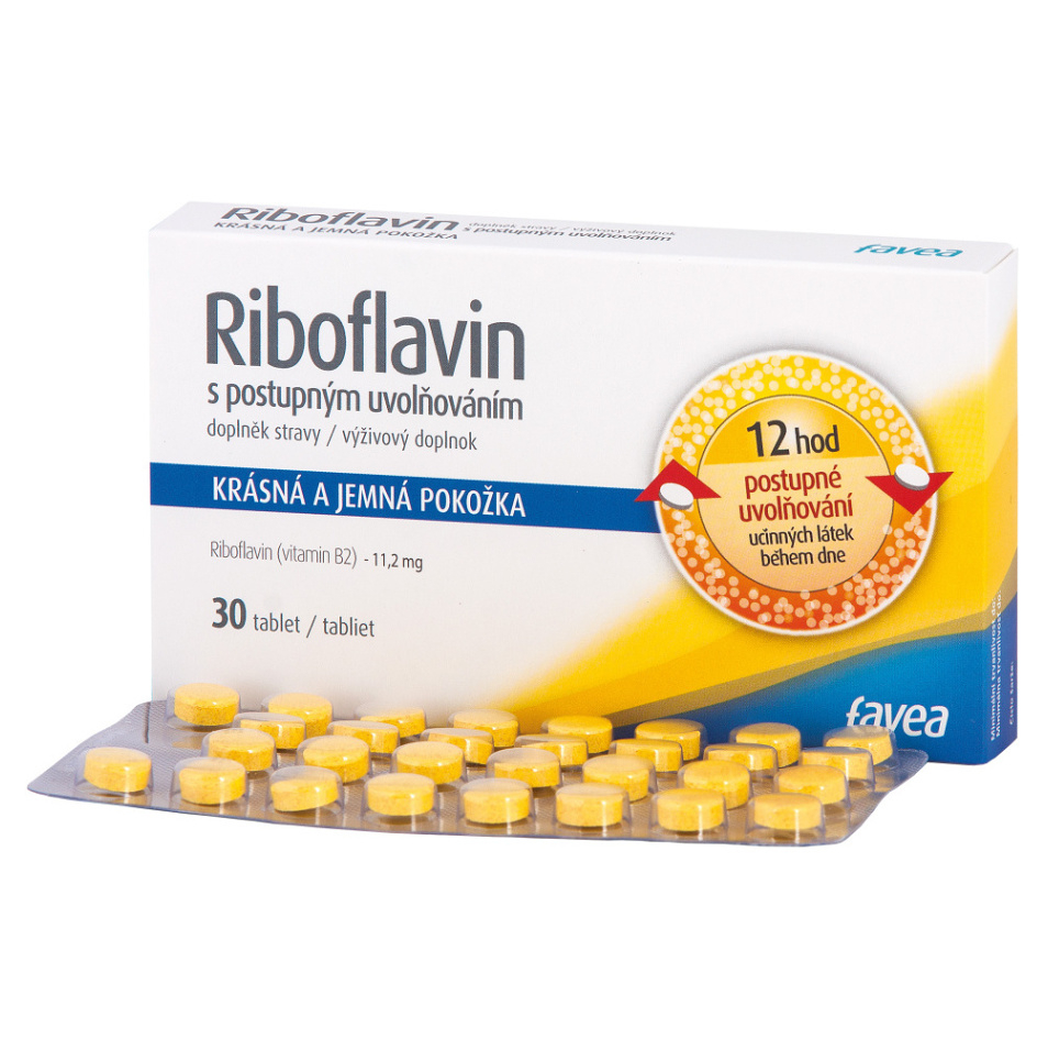 Levně FAVEA Riboflavin s postupným uvolňováním 30 tablet
