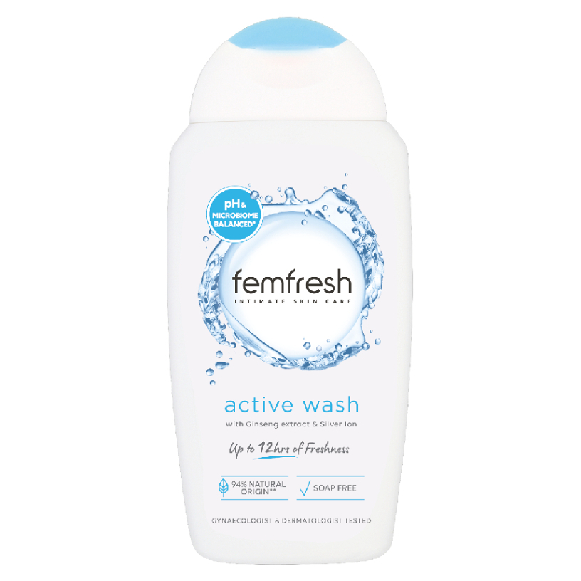 Levně FEMFRESH Intimní mycí emulze Active s ionty stříbra 250 ml