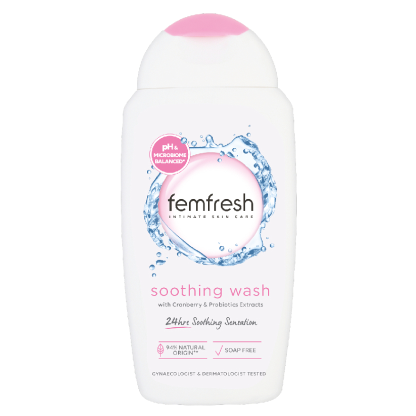 Levně FEMFRESH Intimní mycí emulze Soothing 24h s probiotiky 250 ml