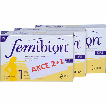 FEMIBION 1 vánoční balení 2+1 ZDARMA poškozený obal (Poškozené zboží)