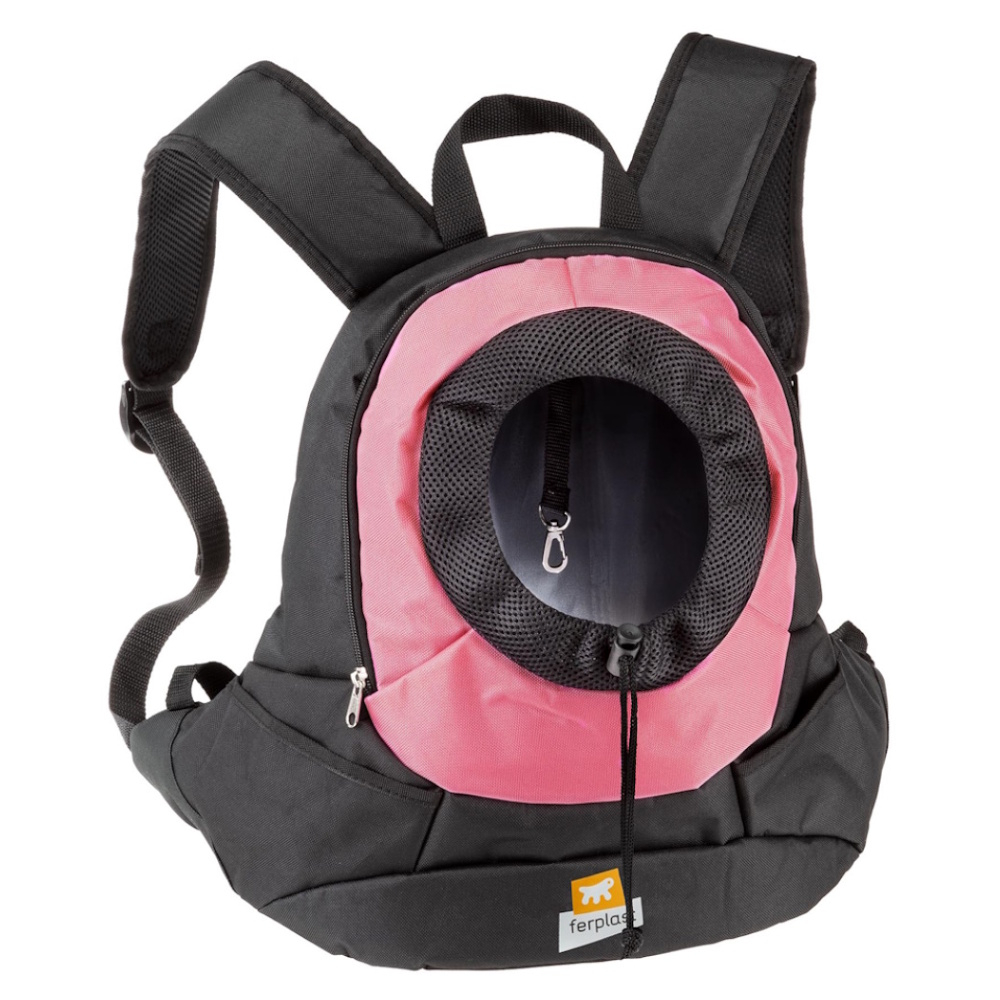 E-shop FERPLAST Kangoo batoh na psy do 8 kg růžový 41,5x20x43 cm
