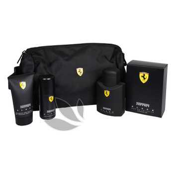 Ferrari Black - toaletní voda s rozprašovačem 75 ml + taška + sprchový gel 50 ml + tuhý deodorant 30 ml