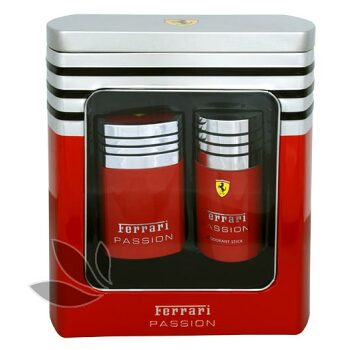 Ferrari Passion - toaletní voda s rozprašovačem 50 ml + kovový box + tuhý deodorant 75 ml
