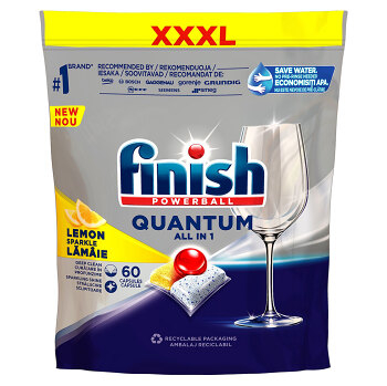 FINISH Quantum All in 1 Kapsle do myčky nádobí Lemon Sparkle 60 ks