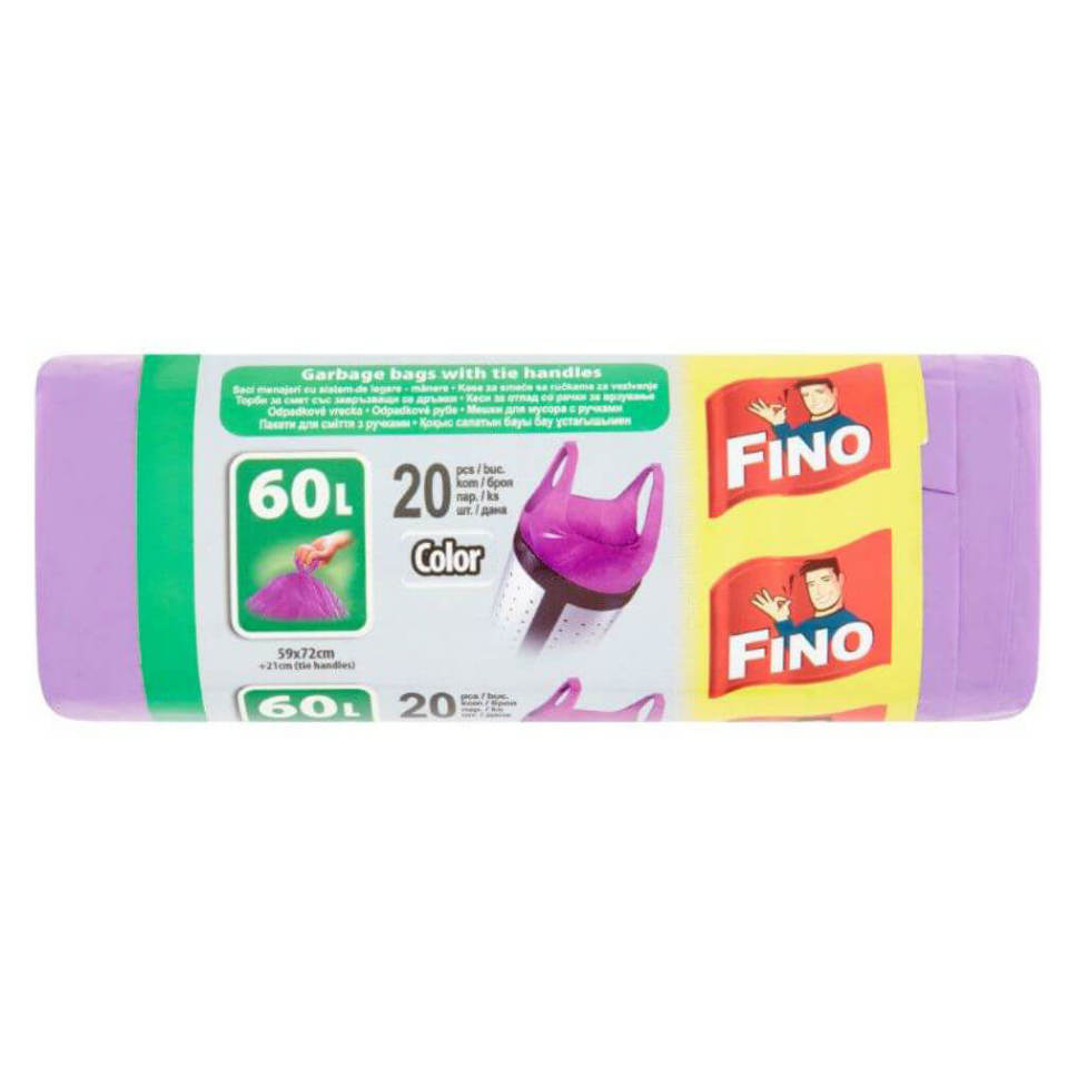 Levně FINO Pytle odpad ucho 60L fialové (20ks)