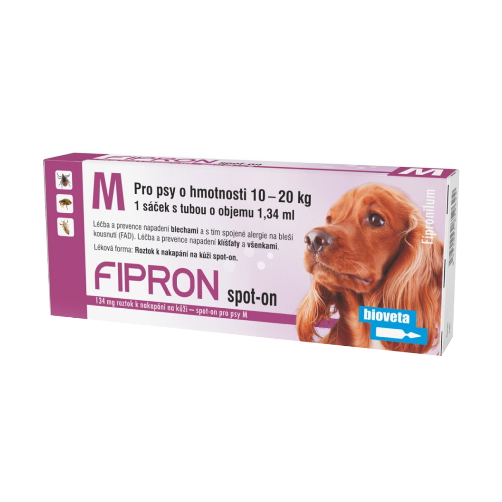 E-shop FIPRON Spot-on pro psy M 10-20 kg 1,34 ml 1 pipeta