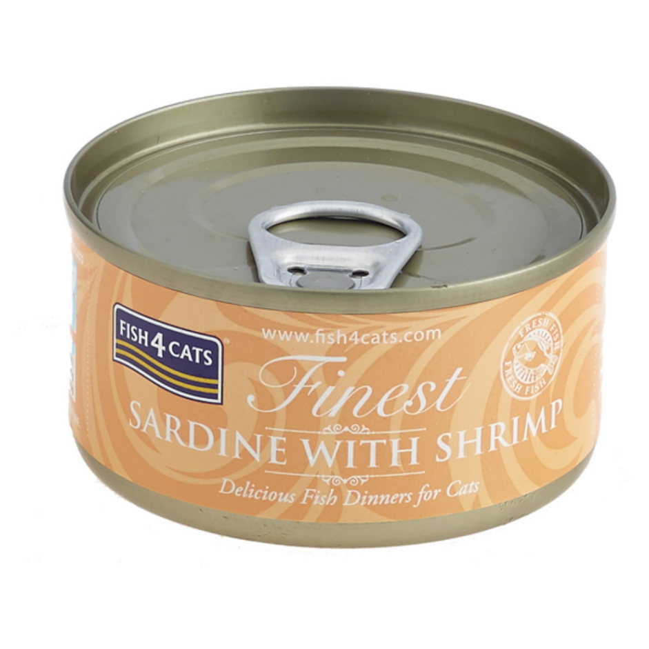 Levně FISH4CATS Finest sardinka s krevetami konzerva pro kočky 70 g
