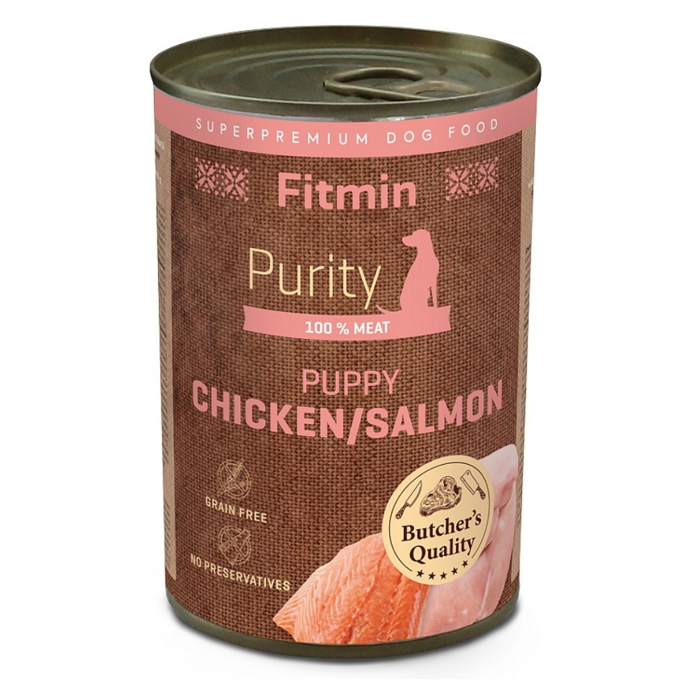 E-shop FITMIN Dog Purity tin konzerva pro štěňata kuřecí s lososem 400 g