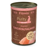 FITMIN Dog Purity tin konzerva pro štěňata kuřecí s lososem 400 g