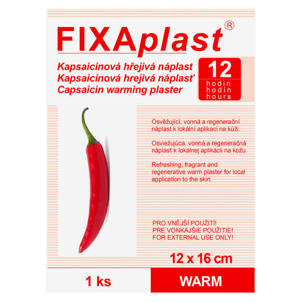 E-shop FIXAPLAST WARM kapsaicinová hřejivá náplast 12 x 16 cm 1 kus