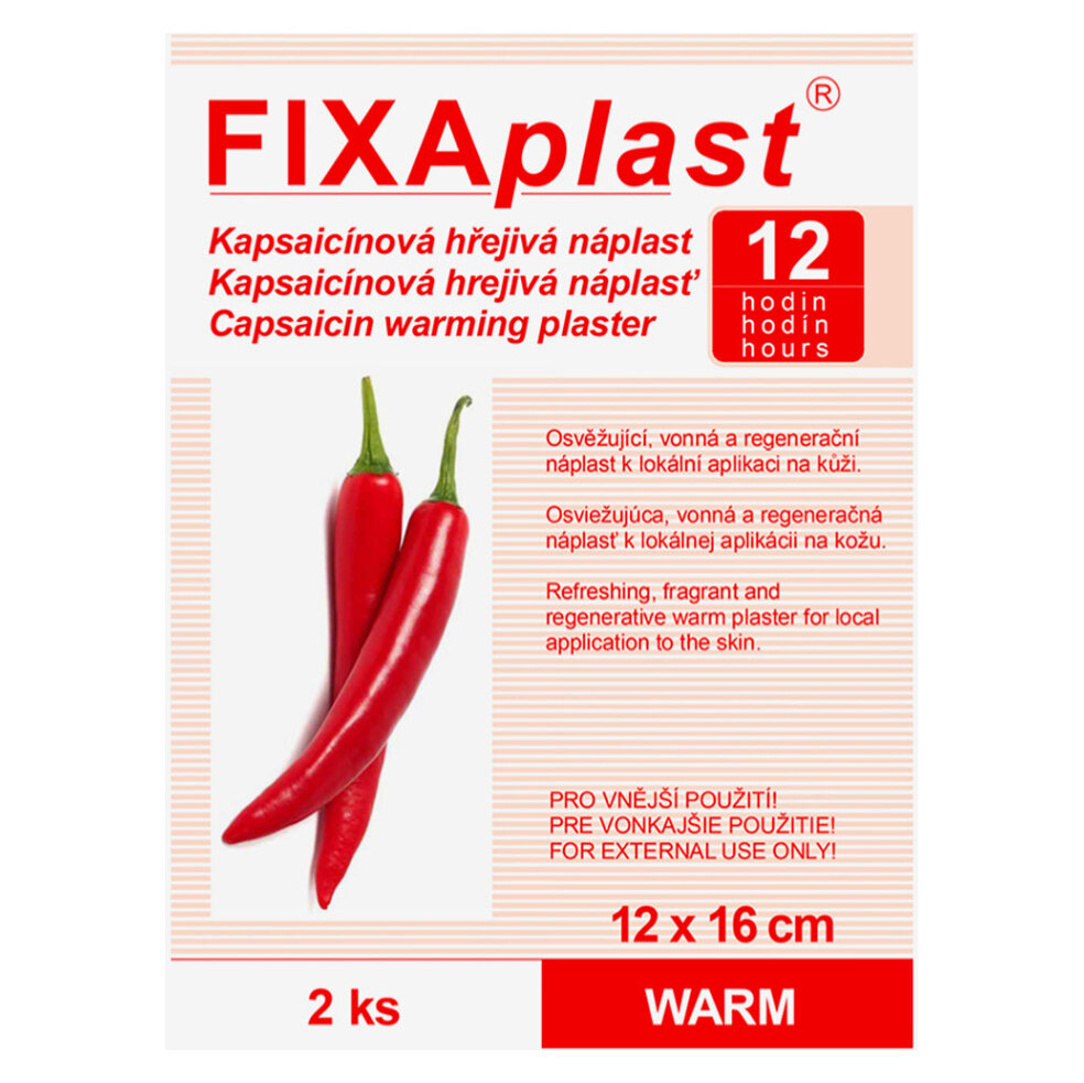 E-shop FIXAPLAST WARM kapsaicinová hřejivá náplast 12 x 16 cm 2 kusy