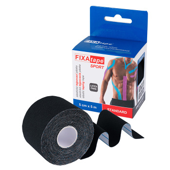 FIXAPLAST Fixatape kinesio standart tejpovací páska 5 cm x 5m černá 1 kus