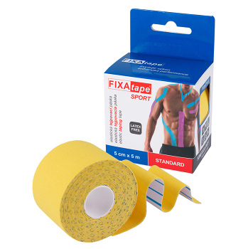 FIXAPLAST Fixatape sport standart tejpovací páska 5 cm x 5m žlutá 1 kus