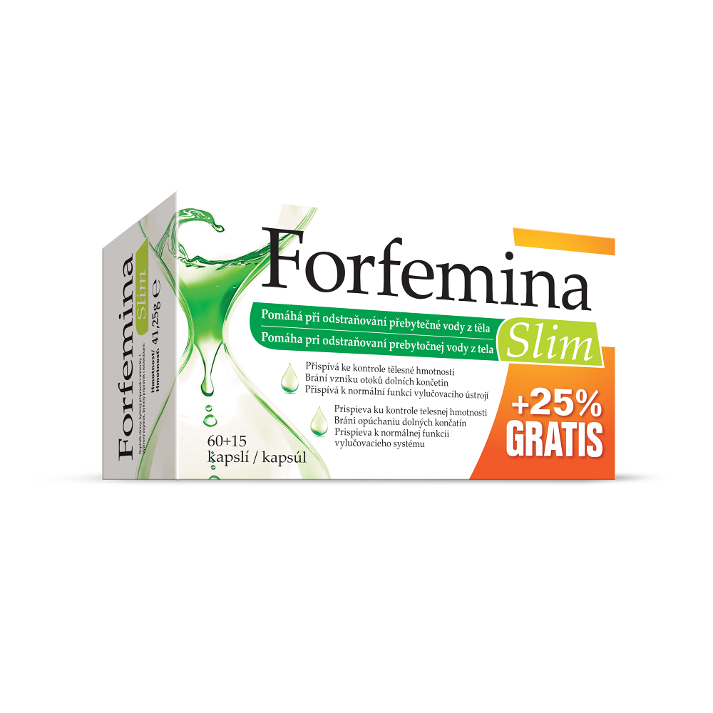 FORFEMINA Slim odvodnění těla 25% GRATIS 75 kapslí, poškozený obal