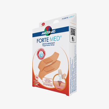 MASTER AID Forte Med Náplasti pevné voděodolné 20 kusů 2 velikosti (Voděodolné náplasti)