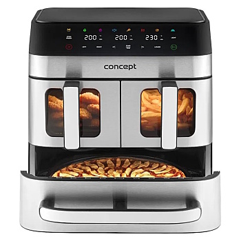 CONCEPT FR9000 Horkovzdušná fritéza pizza trio 18,5 l (Horkovzdušné fritézy) - Automatické, Elektrické, S termoregulací, Do zásuvky, Svítící, Časovač