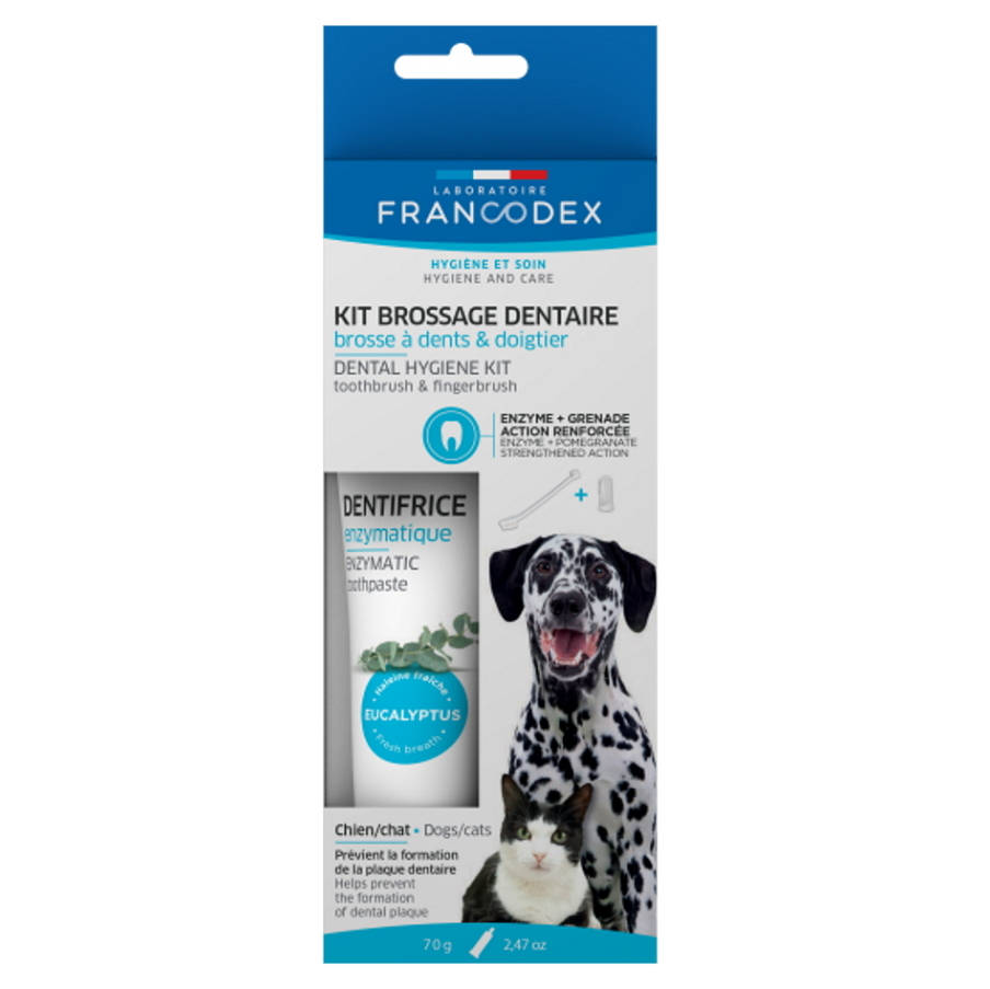 FRANCODEX Dental Kit zubní pasta 70 g + kartáček pes