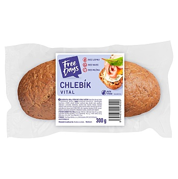 FREE DAYS Bezlepkový chlebík Vital 300 g (Čerstvé bezlepkové pečivo)