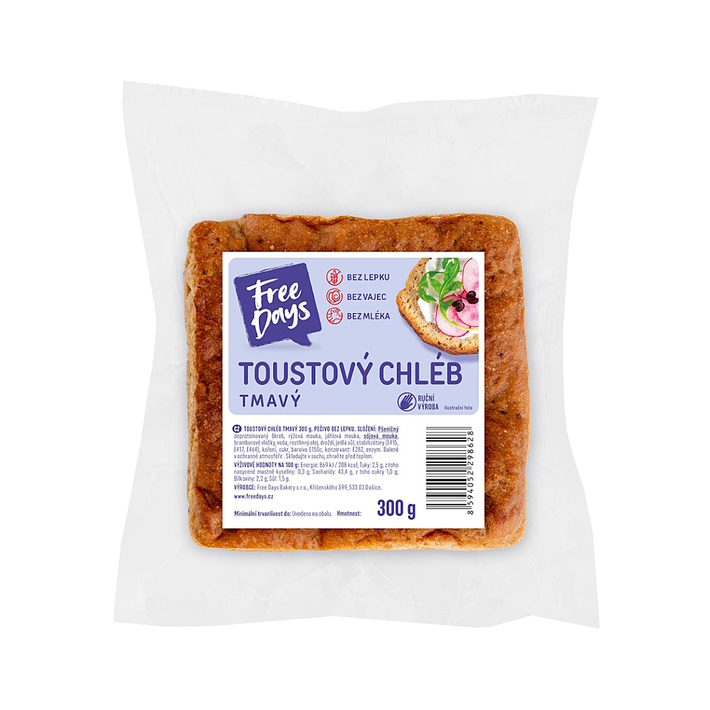 AMARANTH Bezlepkový toustový chléb tmavý 300 g