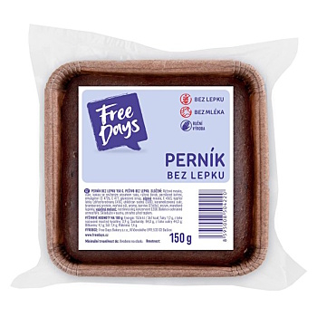 FREE DAYS Perník bez lepku 150 g (Čerstvé bezlepkové pečivo) - Vícesložkové, Sladké
