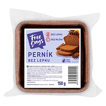 FREE DAYS Perník bez lepku 150 g (Čerstvé bezlepkové pečivo) - Vícesložkové, Sladké