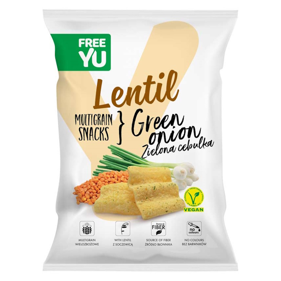 E-shop FREEYOU Lentil multigrain snack green onion bylinkové chipsy 70 g