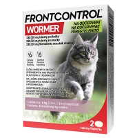 FRONTCONTROL Wormer na odčervení 230/20 mg tablety pro kočky 2 kusy