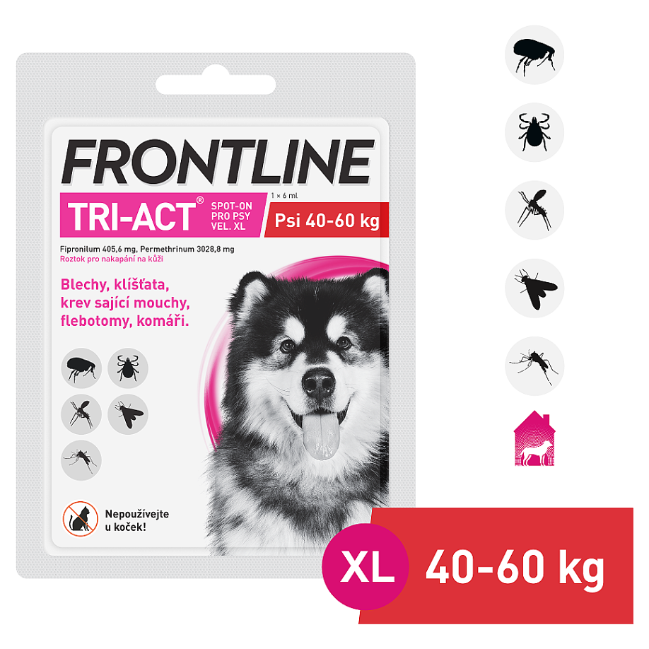 FRONTLINE Tri-Act pro psy Spot-on XL (40-60 kg) 1 pip VÝPRODEJ exp. 31. 12. 2017